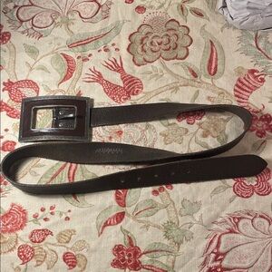 Antonia I Firenze Brown Leather Belt with Substantial Silver Buckle